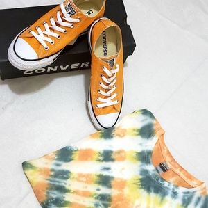 Shoes and tiedye t-shirt